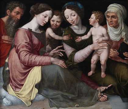 文森特·塞拉尔的《圣约翰、圣伊丽莎白和圣安娜的神圣家庭》