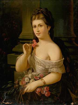 亚历山大·纽拉西的《带花束的年轻女人》