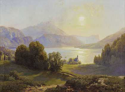 安东·拉瓦切克（Anton Hlavacek）的《阿尔卑斯湖（阿太西）景色》