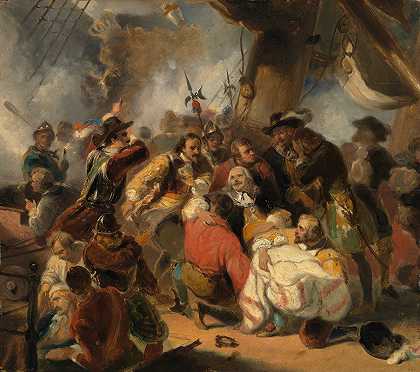 “米歇尔·德·鲁伊特在埃特纳战役中身负重伤，尼古拉斯·皮内曼1676年的《安诺》