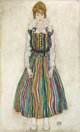 伊贡·席勒的《伊迪丝肖像（艺术家的妻子）》