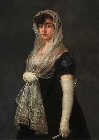 弗朗西斯科·德·戈亚的《穿着曼蒂拉和巴斯奎纳的年轻女士》