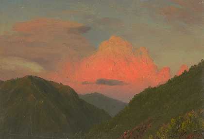 弗雷德里克·埃德温·丘奇的《西印度群岛牙买加山顶上的日落》