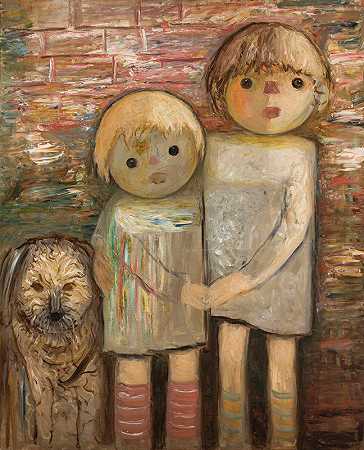 塔德乌什·马科夫斯基的《两个孩子和一只狗》