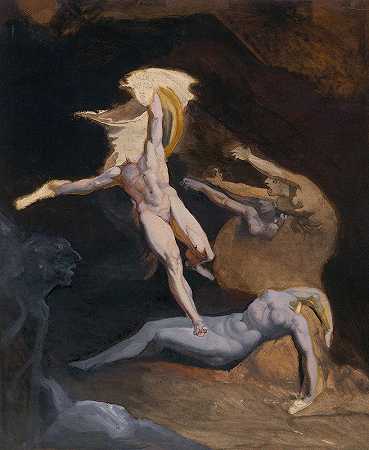 亨利·福塞利的《从蛇发女妖洞穴出发的珀尔修斯》