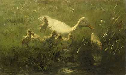 Willem Maris的《白鸭子配kiekens》