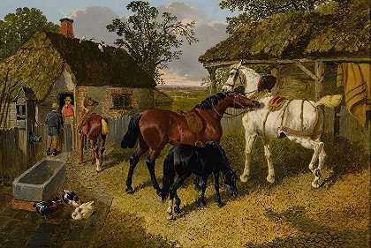 约翰·弗雷德里克·赫林的《马厩院子》。