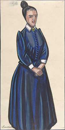 谢尔盖·尤里耶维奇·苏代金的《穿蓝色裙子的女人》