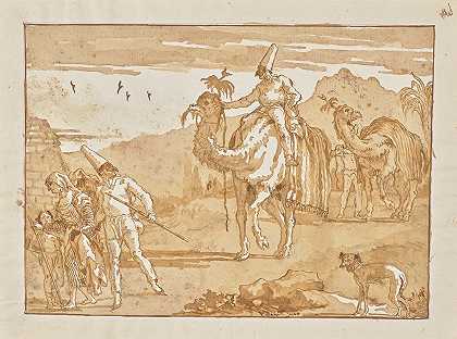 乔瓦尼·多梅尼科·蒂波洛的《大篷车车头骑骆驼的庞奇诺》