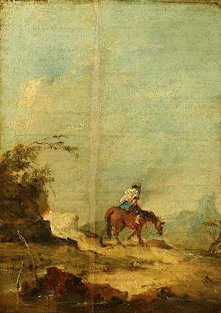 弗朗西斯科·瓜尔迪的《风景中的骑手》