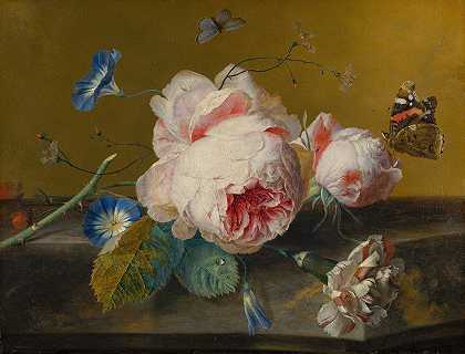 《花的静物》作者：Jan van Huysum