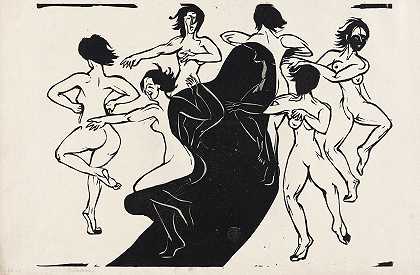 恩斯特·路德维希·凯尔希纳的《裸体在阴影中跳舞》