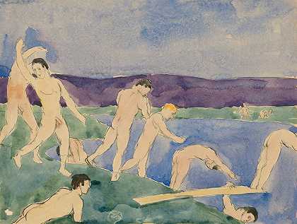 查尔斯·德穆斯的《海滩上的十二个裸体男孩》