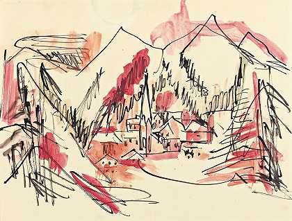 恩斯特·路德维希·凯尔希纳的《达沃斯风景》