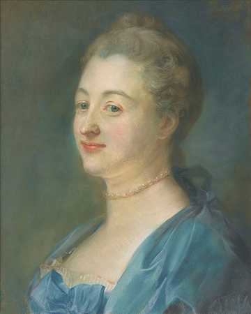 “Le Moyne夫人的肖像，née Marie Jeanne Doru，32岁，Jean-Baptiste Perronneau