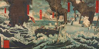 “帝国舰队在丰岛摧毁中国战舰”