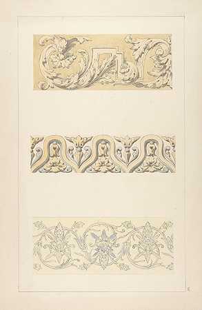 Jules Edmond Charles Lachaise的三种装饰性边框设计