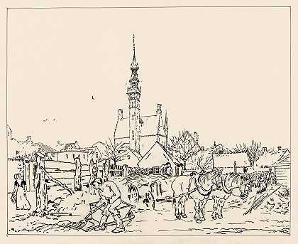 约翰内斯·弗雷德里克·恩格尔伯特（Johannes Frederik Engelbert ten Klooster）的《维尔市政厅视图》