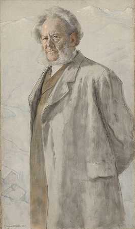 《诗人亨利克·易卜生的肖像》，埃里克·韦伦斯基