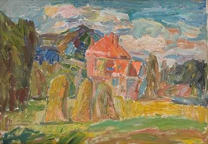 萨萨·布朗德的《红色房子的风景》