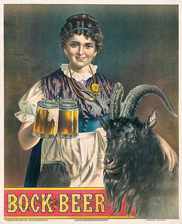 “博克啤酒，巴伐利亚原创啤酒女孩亨利·杰罗姆·席尔的博克