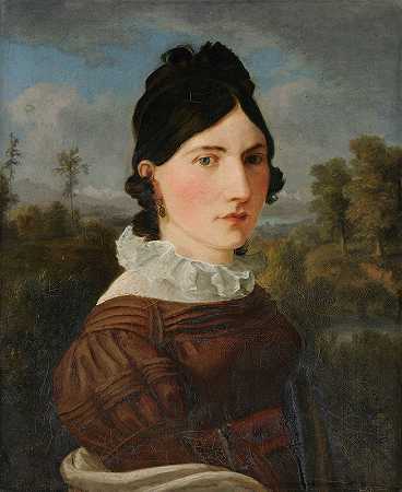 雅各布·克里斯托夫·米维尔（Jakob Christoph Miville）的《艺术家嫂子伊丽莎·米维尔·鲍曼肖像》