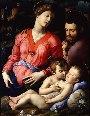 Agnolo Bronzino的《帕尼西奇神圣家族》