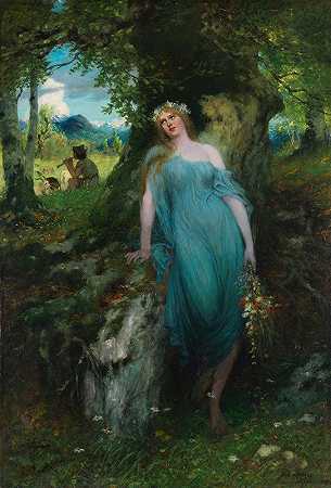 费迪南德·利克的《森林仙女与牧羊人》