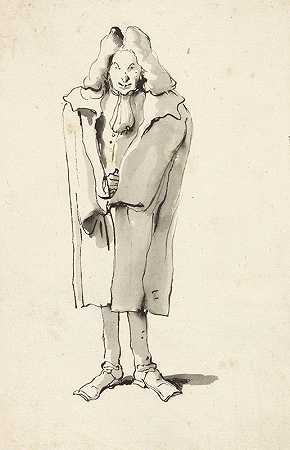 乔瓦尼·巴蒂斯塔·蒂埃波罗（Giovanni Battista Tiepolo）的《一个穿着外套的男人的漫画》