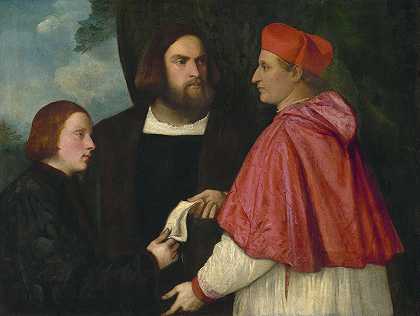 Girolamo和红衣主教Marco Corner投资卡拉拉方丈Marco和他的恩惠