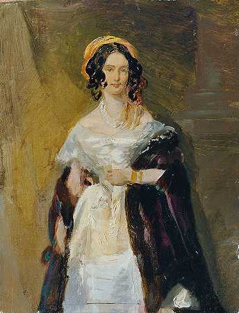 “Eleonore Schrotzberg，née Stohl，艺术家的第一任妻子，弗朗茨·施罗茨伯格