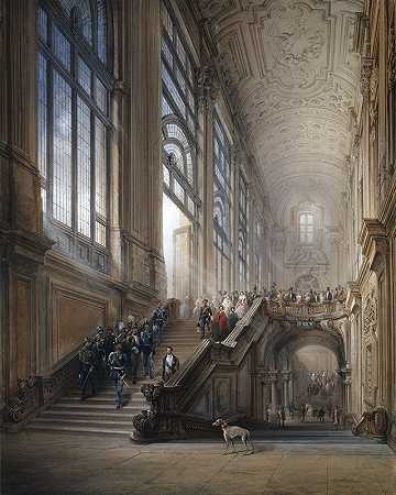 卡洛·博索利的“Senato Subalpino”开幕式上，国王维克托·伊曼纽尔二世和卡米洛·卡沃尔
