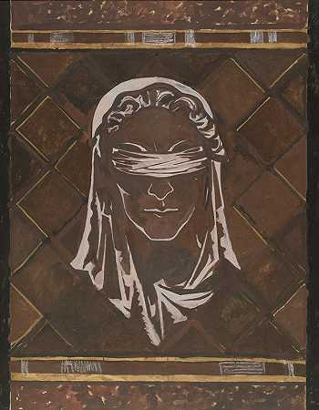 蒙住眼睛的Justitia头像理查德·尼古拉斯·罗兰·霍斯特为海牙Hoge Raad的大理石装饰人物设计