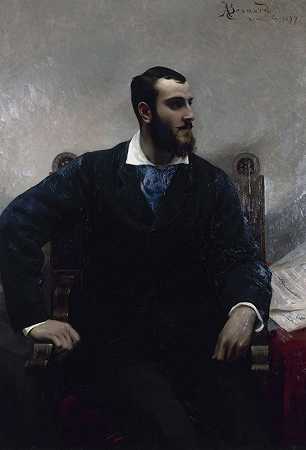 “肖像AndréWormser（1851-1926），钢琴家和作曲家，作者：Albert Besnard