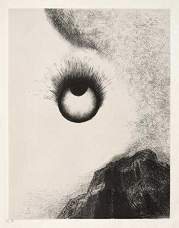 Odilon Redon的《无处不在的眼球燃烧》