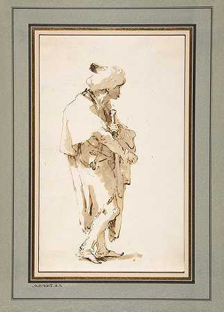 乔瓦尼·巴蒂斯塔·蒂埃波罗的《身穿头巾、手持剑的站立男子》