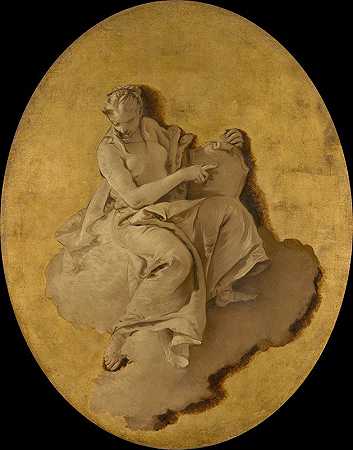 乔瓦尼·巴蒂斯塔·蒂波洛的《戴盾牌或镜子的女人的寓言形象》