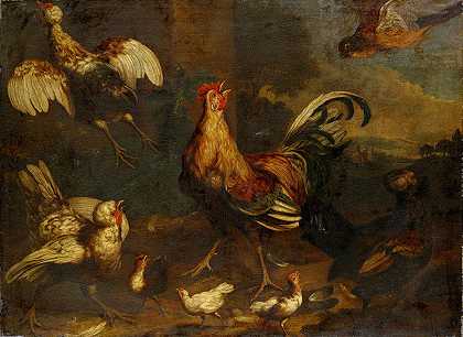 Melchior d’Hondeceter的《鸡的骚动》