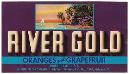 “River Gold Orange and葡萄柚标签”