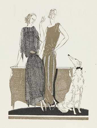 “皮埃尔·莫格（Pierre Morgue）的杜伊莱特（Douillet）的两件连衣裙
