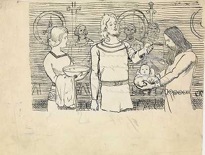 克里斯蒂安·克罗格1899年在《斯诺尔·斯特拉森，国王传奇，克里斯蒂安尼亚》中对美好传奇和的插图