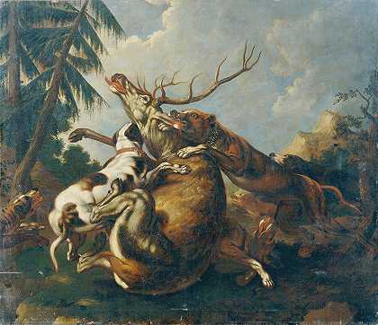 本诺·拉斐尔·亚当的《猎鹿》