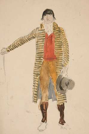 埃德温·奥斯汀·艾比为《拉托斯卡II》绘制的男装研究草图