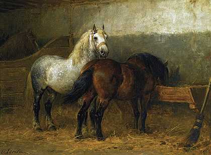 奥托·埃雷曼的《马厩里的马》