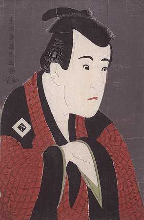 “演员一川耀三在Tōshūsai Sharaku的戏剧《文禄时期的鸢尾索加》中饰演田边邦三