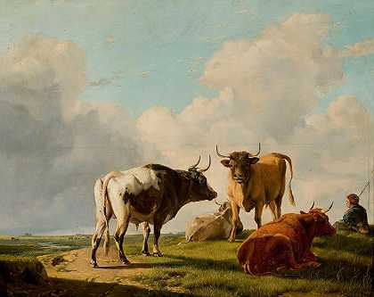 《牧场上的奶牛》（Eugène Joseph Verboechoven）