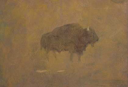阿尔伯特·比尔斯塔特的《沙尘暴中的水牛》
