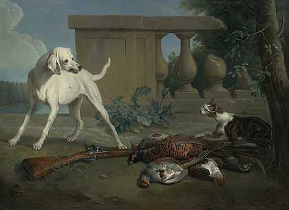 亚历山大·弗朗索瓦·德斯波特（Alexandre François Desportes）的《一只猎犬保护一袋猫的猎物》