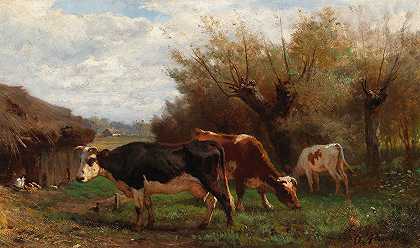 奥托·冯·索伦的《放牧的奶牛》