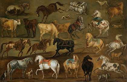 亚当·弗兰斯·范德梅伦对马、牛和狗的研究